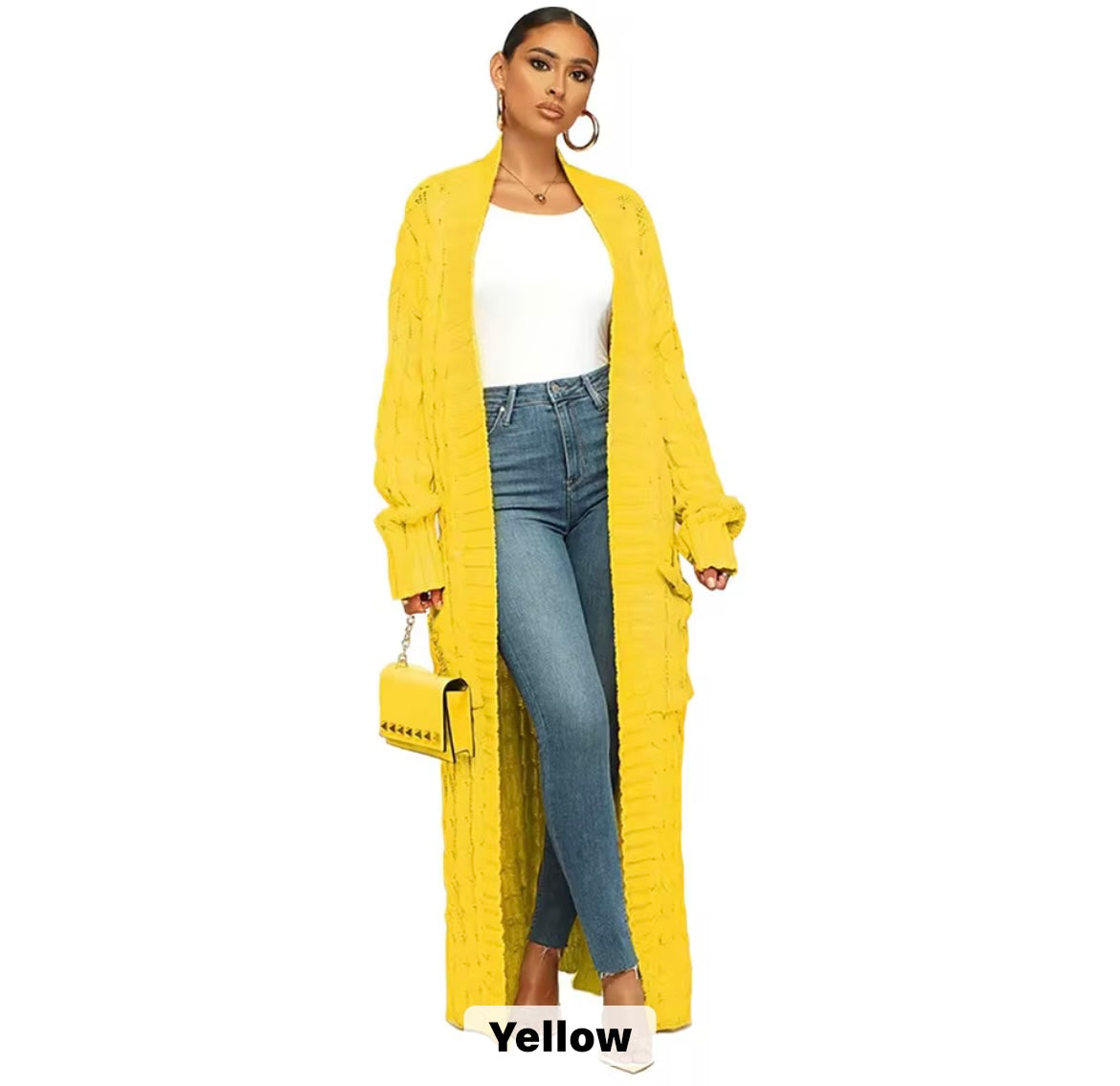 Casual long cardigan knitted sweater