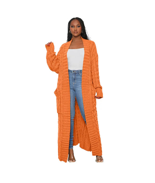Casual long cardigan knitted sweater