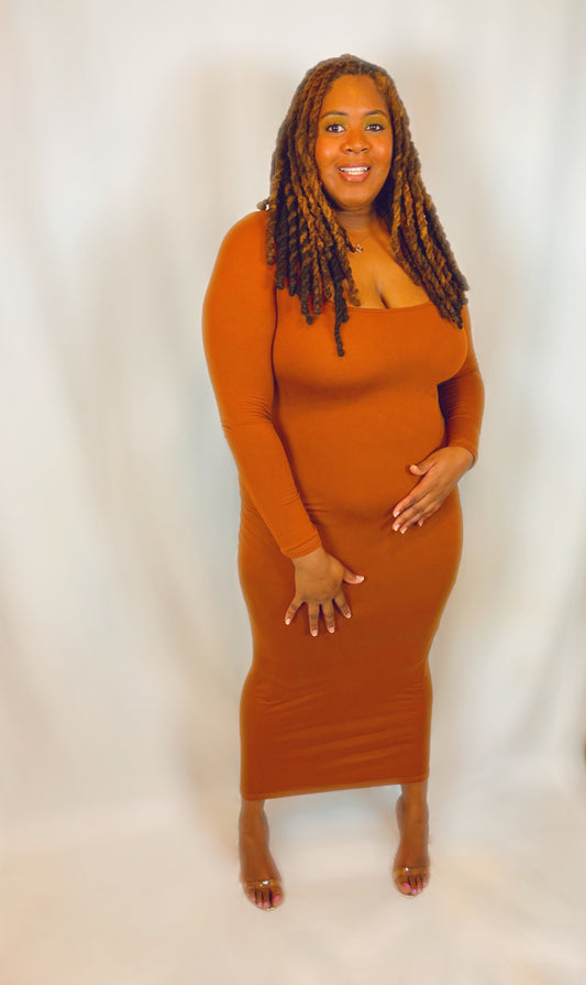 fitted long dress