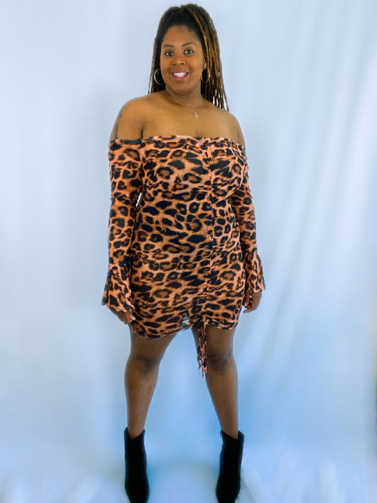 leopard Drawstring Dress